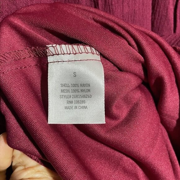 Francesca Blue Rain Sheath Straight Dress Size S Red Burgundy Laced Long Sleeve - Picture 10 of 11